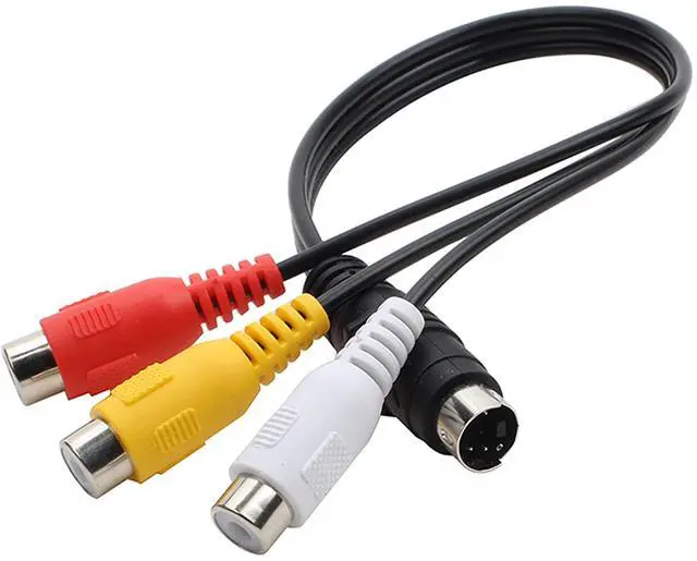 Alt view image 7 of 7 - BUCIER 4 Pin S-Video to 3 RCA AV Female Cable for TV PC Computer Video AV Projector for Video TV Laptop Adapter Cable (27cm)