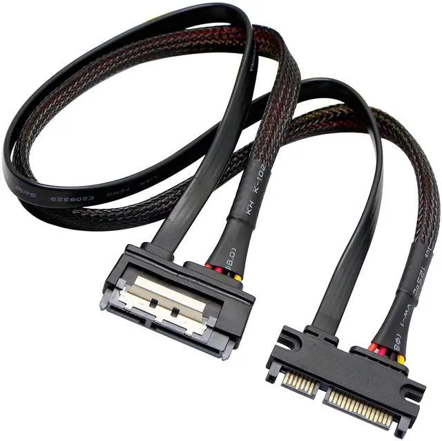Main image of BUCIER 22Pin SATA Power Extension Cable,22 Pin7+15 Sata Male to Female Data and Power Combo Extension Cable with Locking Latch,for HDD,SSD,Optical Drives, DVD Burners, PCI Cards-50CM(6Gbps/s)