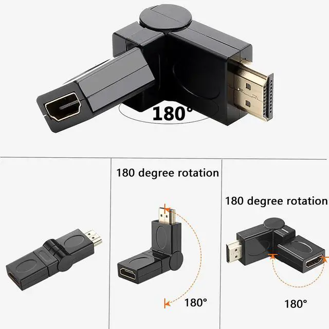 Alt view image 4 of 7 - BUCIER Swivel Angle HDMI Adapter,90 180 270 360 Degree Angle Rotatable Extension Connector Adjustable Male to Female Adaptor for Full HD Support Including 720p-1080p,No Loss in Video/Audio Quality