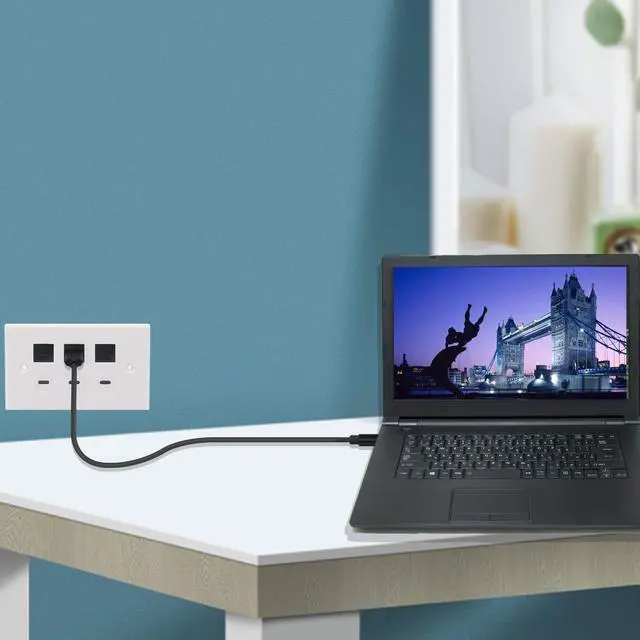 Alt view image 7 of 7 - BUCIER USB-C Keystone Jack Adapter, Male to Female, Panel Mount, USB-C Pigtail Extension, Keystone-to-Cable Converter, Black