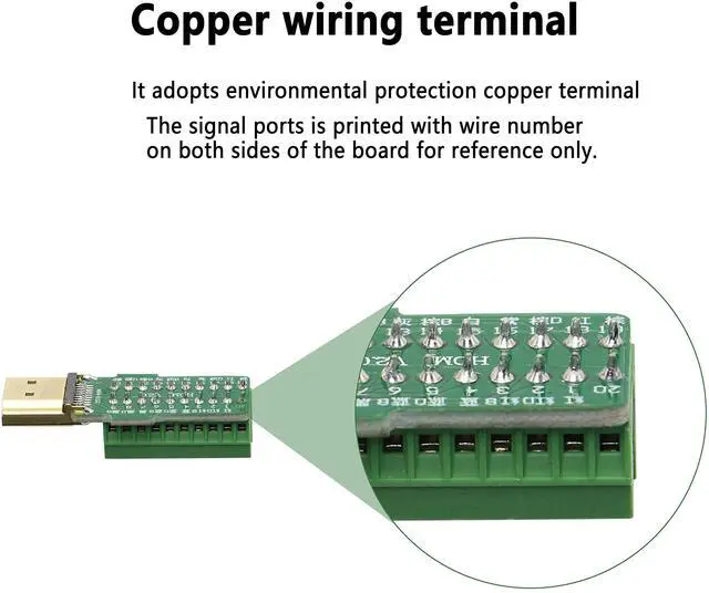 Alt view image 4 of 7 - BUCIER HDMI Solderless Signals Terminal, Gold Plated HDMI Free Welding Connector Breakout Board with Breakout Plastic Cover,Screwdriver