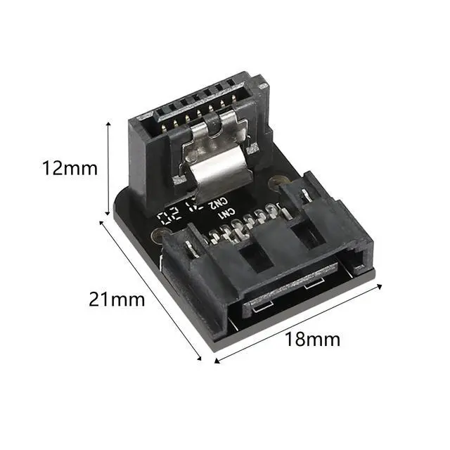 Alt view image 4 of 6 - BUCIER Right Angle SATA 7Pin Female to 7pin Male Adapter,90 Degree SATA 7pin Converter Mainboard Motherboard for Desktops SSD HDD (Black - 2 Up)  2 PCS