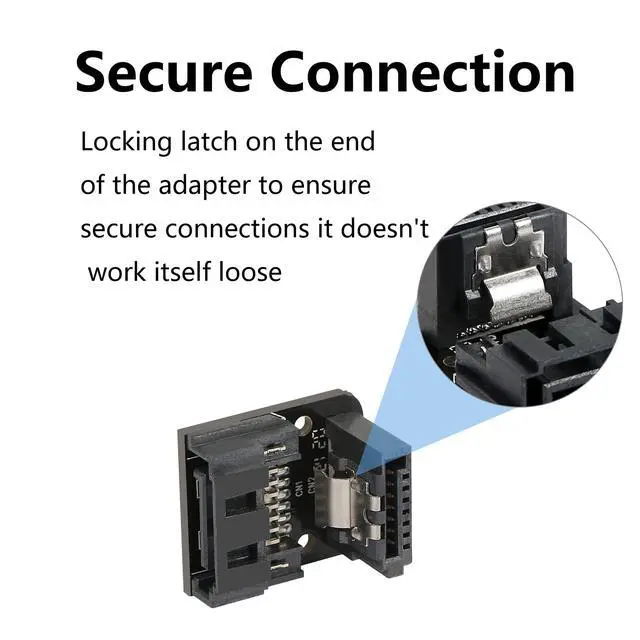 Alt view image 3 of 6 - BUCIER Right Angle SATA 7Pin Female to 7pin Male Adapter,90 Degree SATA 7pin Converter Mainboard Motherboard for Desktops SSD HDD (Black - 2 Up)  2 PCS