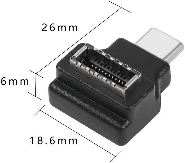 Alt view image 6 of 7 - BUCIER USB 3.1 Type E to Type C Extension Adapter,(5Gbps) Internal Connector,Right Angle USB C Male to Type E Female Adapter CompatibileUSB3.0 -Black