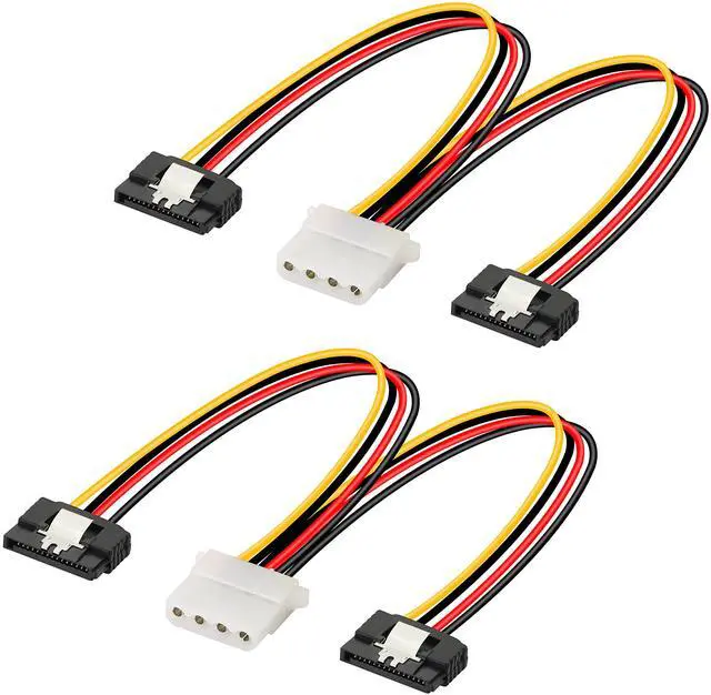 Main image of BUCIER 8In LP4 to Dual Latching SATA Power Y Cable Splitter, 4-pin IDE Female to 15pin Female Adapter for HHD/SSD/DVD RW/Hard drive-2PCS