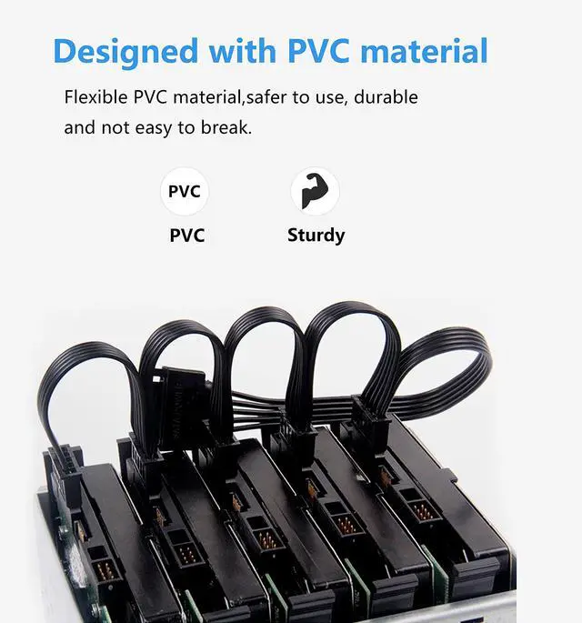 Alt view image 4 of 7 - BUCIER 15Pin SATA Male to 5 SATA Female Power Splitter Adapter Cable Extension Y-Cable for HDDSSD Hard Disk