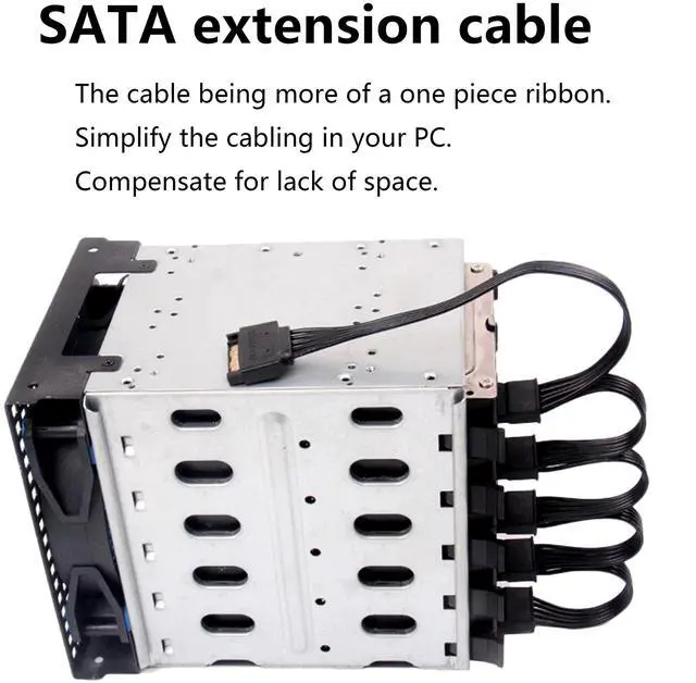 Alt view image 5 of 7 - BUCIER 15Pin SATA Male to 5 SATA Female Power Splitter Adapter Cable Extension Y-Cable for HDDSSD Hard Disk