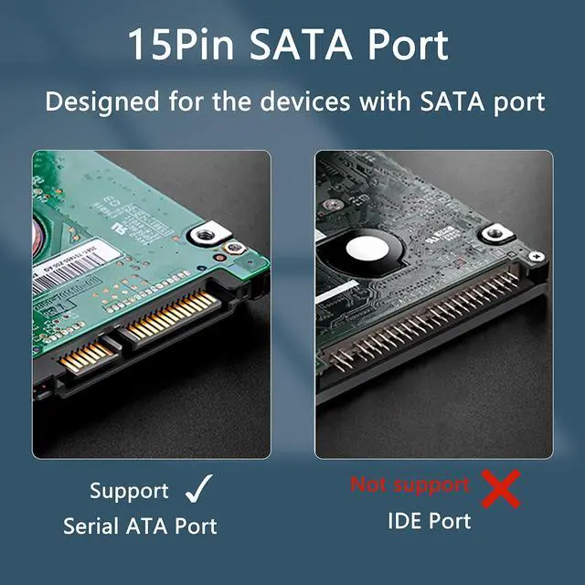 Alt view image 3 of 7 - BUCIER 15Pin SATA Male to 5 SATA Female Power Splitter Adapter Cable Extension Y-Cable for HDDSSD Hard Disk