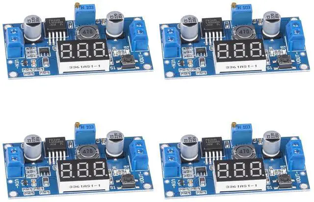 Main image of BUCIER LM2596 LM2596S DC-DC Buck Converter - Voltage Adjustable 4.0-40V to 1.25-37V 2A Power Supply Module with LED Voltmeter Display (Pack of 4)