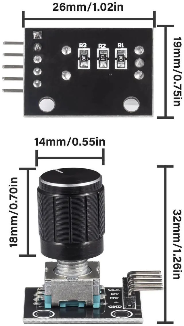 Alt view image 2 of 4 - BUCIER KY-040 Rotary Encoder Module 360 Degree Switch Encoders with Knob Cap Brick Sensor Modules (Pack of 2pcs)
