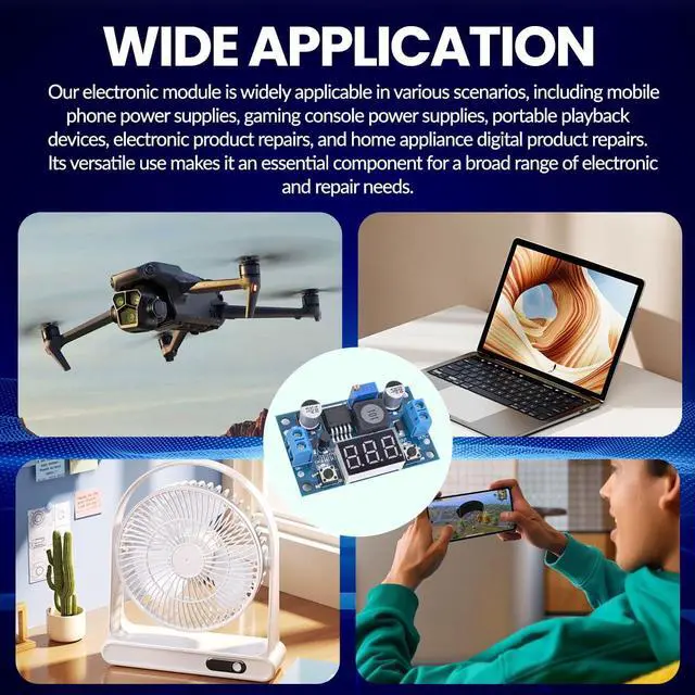 Alt view image 5 of 7 - BUCIER LM2596 Adjustable DC-DC Step-Down Buck Converter Module with LED Voltmeter Display, Voltage Regulator 4.0-40V Input to 1.25-37V Output Power Supply Module (Pack of 2)