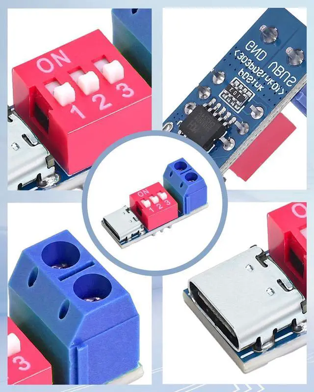 Alt view image 7 of 7 - BUCIER USB-C PD Trigger Board Module PD/QC Decoy Board Fast Charge USB Type-C to 5-20V High Speed Charger Power Delivery Boost Module (2PCS)