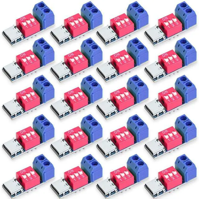 Main image of BUCIER USB-C PD Trigger Board Module PD/QC Decoy Board Fast Charge USB Type-C to 5-20V High Speed Charger Power Delivery Boost Module (20PCS)