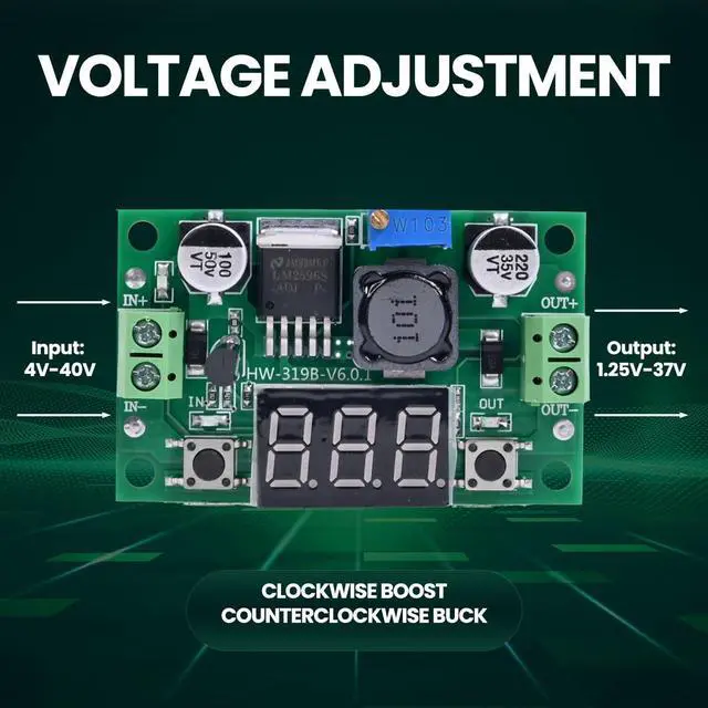 Alt view image 3 of 7 - BUCIER LM2596 DC-DC Buck Converter Voltage Regulator Adjustable 4.0-40V to 1.25-37V 2A Power Supply Module with LED Voltmeter Display