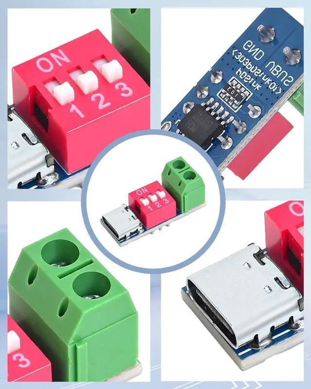 Alt view image 7 of 7 - BUCIER 4PCS USB-C PD/QC Fast Charge Trigger Module & Decoy Board - Dual-Port Voltage selector (5V/9V/12V/20V Output) Charger Power Delivery Boost Module