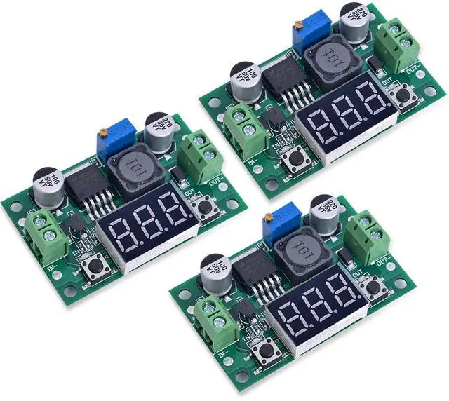 Main image of BUCIER 3PCS LM2596 DC-DC Buck Power Converter Module, Adjustable Voltage Regulator 4-40V to 1.25-37V Buck Converter with LED Voltmeter Display