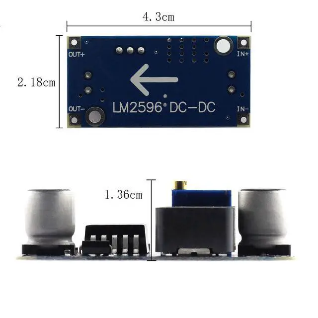 Alt view image 4 of 4 - BUCIER 2pcs DC-DC Buck Converter Power Module 3A Adjustable Step-Down LM2596 Voltage Regulator 24V to 12V 5V 3V