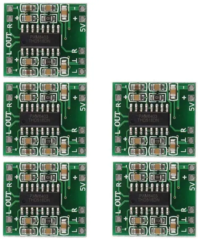 Main image of BUCIER 5pcs PAM8403 2x 3W Mini Digital Power Amplifier Board AMP Class D 2.5-5V Input