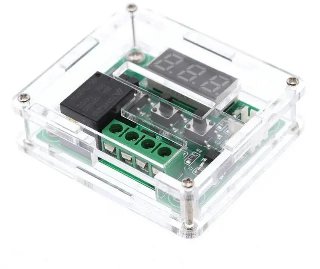 Alt view image 4 of 5 - BUCIER 2pcs W1209 with Case 12V DC Digital Temperature Controller Board Micro Digital Thermostat -50-110°C Electronic Temperature Temp Control Module Switch with 10A One-Channel Relay and Waterproof