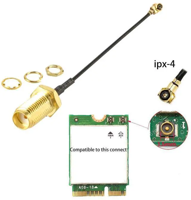 Alt view image 2 of 6 - BUCIER 2pcs 2.4G WiFi Antenna SMA to U.FL-4 2.4GHz 3dBi Antenna U.fl-4 to RP SMA Male for ZigBee Router 90 Degrees Right Angle Folded Lead 15CM