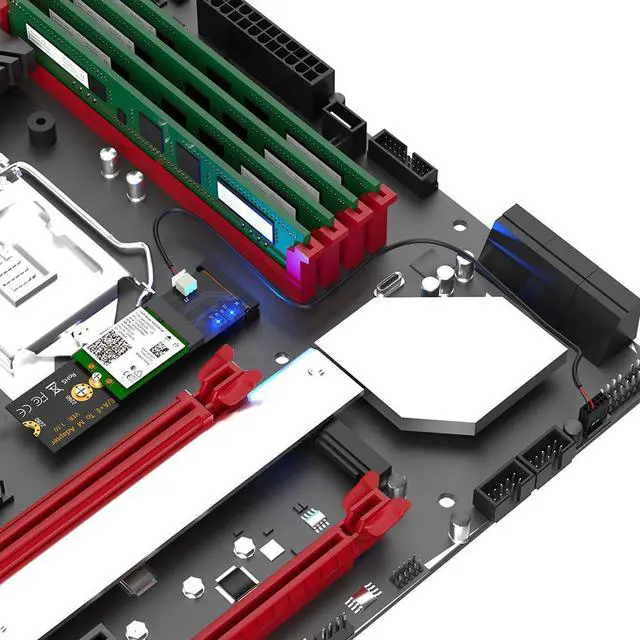 Alt view image 5 of 7 - BUCIER Upgrade Version M.2 NGFF A+E Key WiFi/Bluetooth Card to M.2 Key M Adapter Card for Intel AX200/AX201/AX210