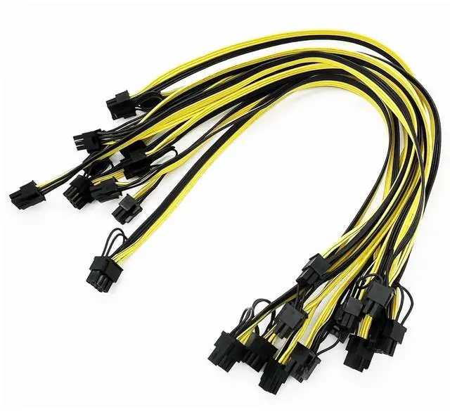 Alt view image 2 of 7 - BUCIER 12x 6 Pin PCI-E to 8 Pin(6+2) PCI-E (Male to Male) GPU Power Cable (50cm) Not Include Card