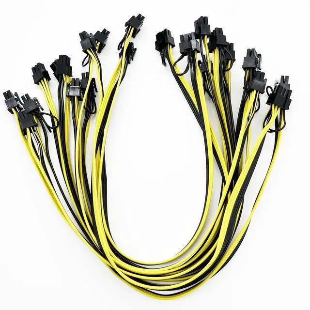 Alt view image 3 of 7 - BUCIER 12x 6 Pin PCI-E to 8 Pin(6+2) PCI-E (Male to Male) GPU Power Cable (50cm) Not Include Card