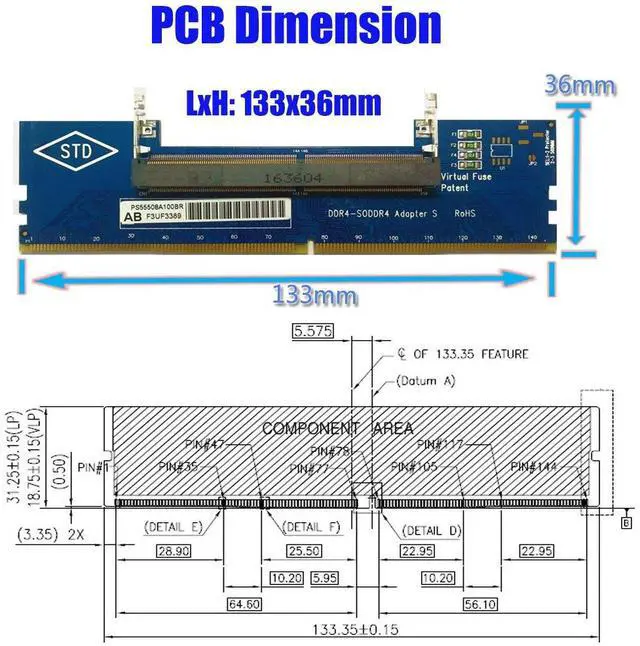 Alt view image 5 of 7 - BUCIER Laptop DDR4 RAM to Desktop Adapter Card SO DIMM to DDR4 Converter