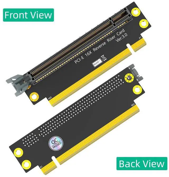 Alt view image 2 of 7 - BUCIER PCI-e 16X 3.0 90 Degree Reverse Male to Female Riser Card for 2U Server (Installation Direction Towards CPU)