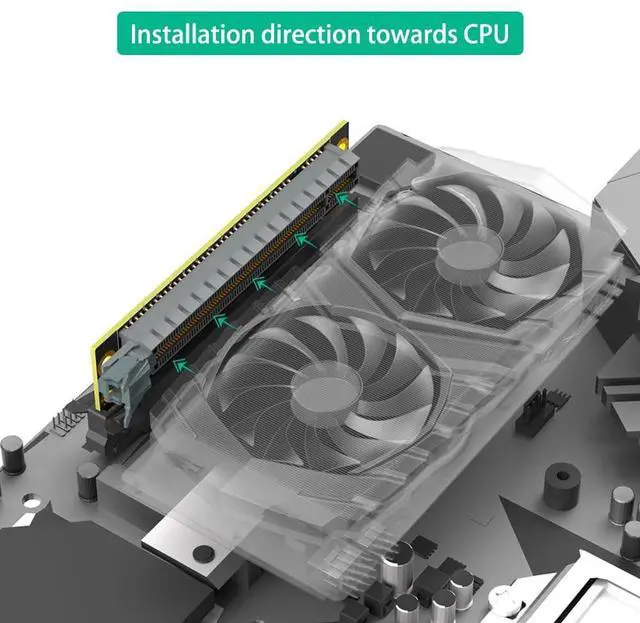 Alt view image 6 of 7 - BUCIER PCI-e 16X 3.0 90 Degree Reverse Male to Female Riser Card for 2U Server (Installation Direction Towards CPU)