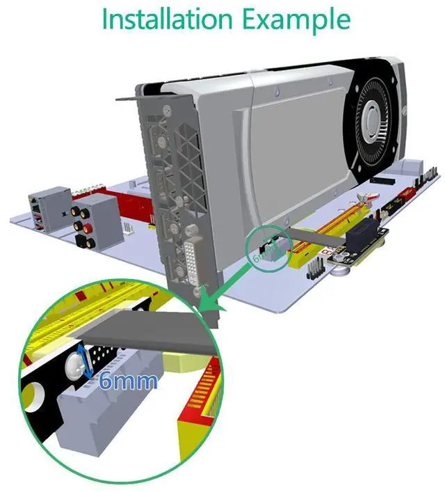 Alt view image 6 of 7 - BUCIER PCI-e PCI Express 36PIN 1X Extension Cable (Dual Vertical 90 Degrees Direction) with Magnetic Foot