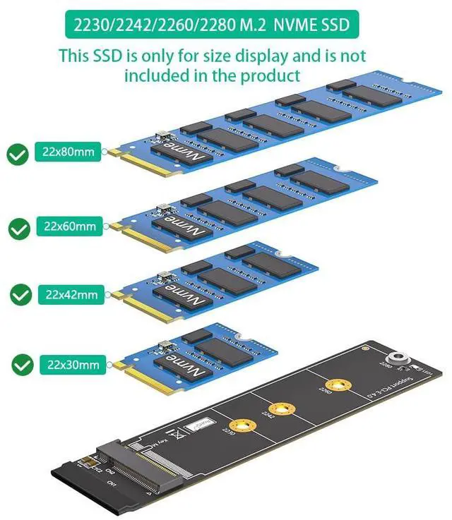 Alt view image 4 of 7 - BUCIER Upgrade Version 270 Degree NGFF M.2 M-Key NVME SSD Extension Cable(Length20cm)