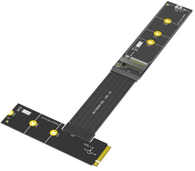 Main image of BUCIER Upgrade Version 270 Degree NGFF M.2 M-Key NVME SSD Extension Cable(Length20cm)