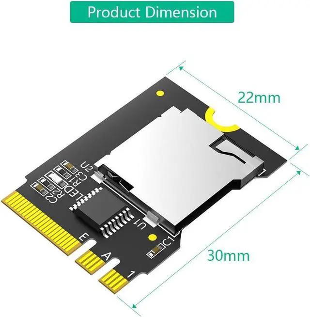 Alt view image 4 of 7 - BUCIER New Version Micro SD Card, TF SDHC SDXC to NGFF Key A-E Adapter