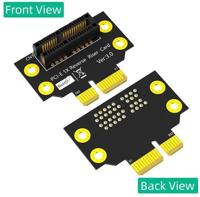Alt view image 2 of 7 - BUCIER PCI-e 1X 3.0 90 Degree Reverse Male to Female Riser Card for 1U Server (Installation Direction Towards CPU) (Height: 32cm)
