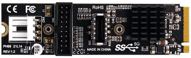 Main image of BUCIER 5Gbps Type-E USB 3.1 Front Panel Socket & USB 2.0 to NVME NGFF M-Key Express Card VL805 Adapter for Motherboard