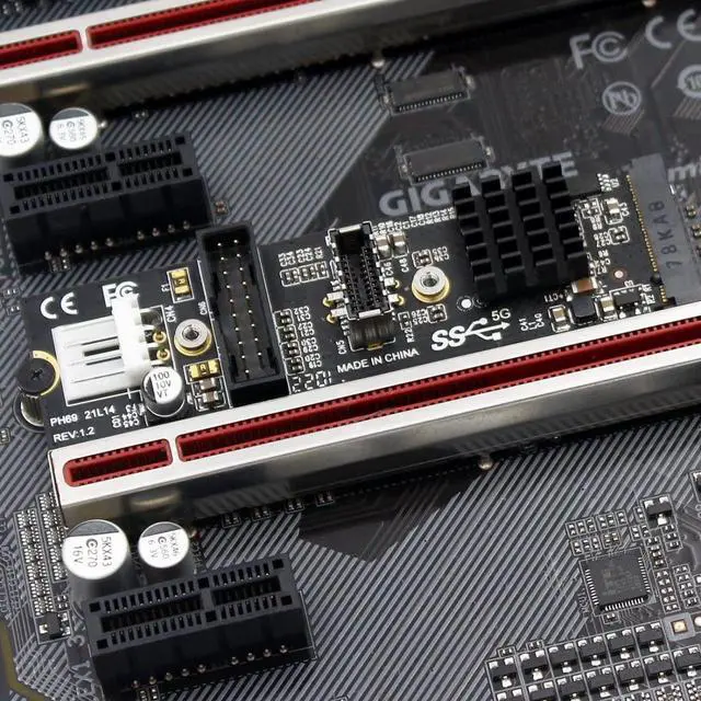 Alt view image 3 of 7 - BUCIER M.2 NVME NGFF M-Key to USB 3.0 20Pin/USB 3.1 Type-E Front Panel Socket Mainboard Header Extension Adapter