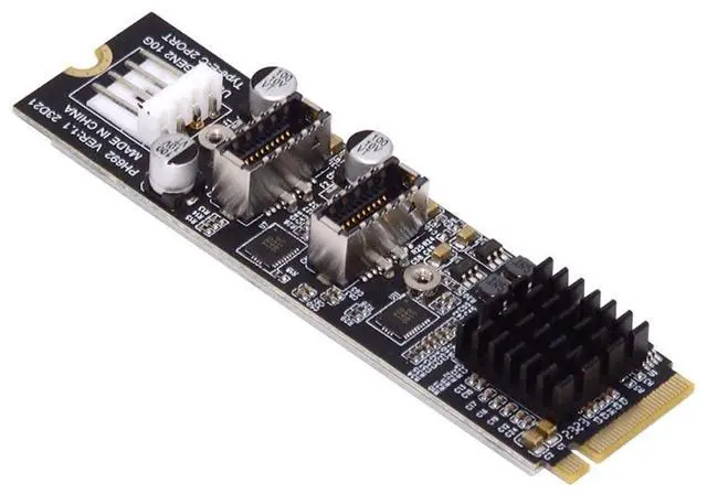 Main image of BUCIER M.2 NVME NGFF M-Key 1 to 2 USB 3.1 Type-E Front Panel Socket Mainboard Header Extension Adapter