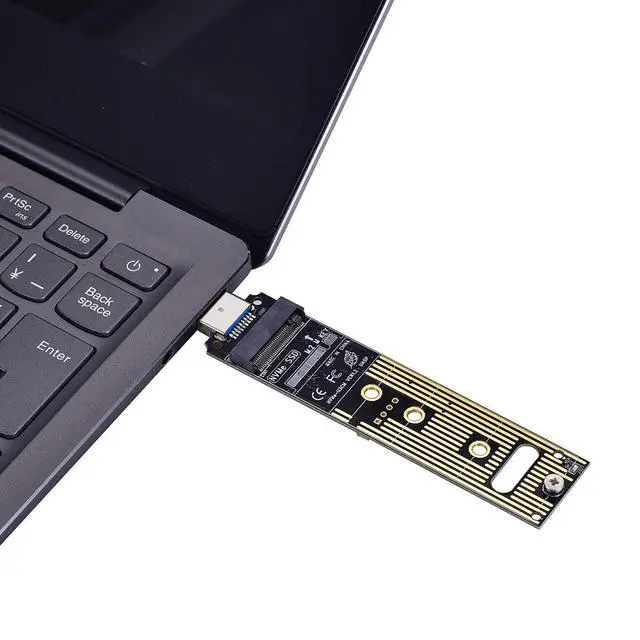 Alt view image 4 of 5 - BUCIER M.2 NVME USB 3.1 Adapter,M-Key M.2 NVME to USB Card Reader USB 3.1 Gen 2 Bridge Chip with 10 Gbps High Performance, Compatible with Samsung 950/960/970 Evo/Pro or Other M.2 SSDs with PCI-E Type