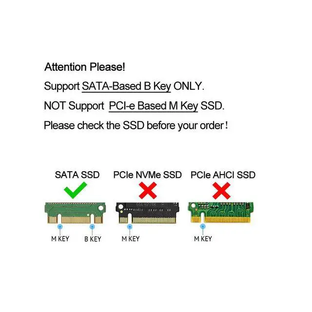Alt view image 2 of 7 - BUCIER M.2 Adapter to 2.5 SATA Enclosure, B & M Key SATA Based NGFF SSD Converter to 2.5 Inch SATA 3.0 Card Support 2230 2242 2260 2280 Hard Drive with 7mm Case