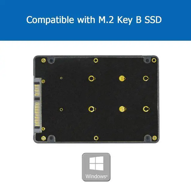 Alt view image 5 of 7 - BUCIER M.2 Adapter to 2.5 SATA Enclosure, B & M Key SATA Based NGFF SSD Converter to 2.5 Inch SATA 3.0 Card Support 2230 2242 2260 2280 Hard Drive with 7mm Case