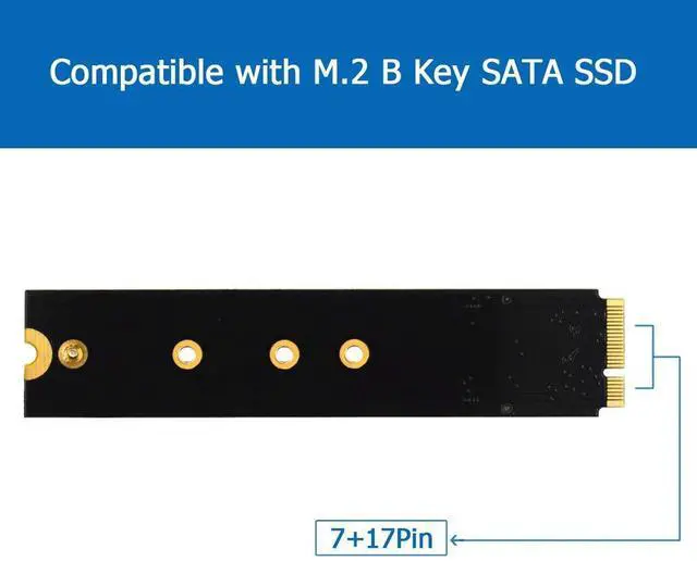 Alt view image 5 of 7 - BUCIER M.2 NGFF SATA to A1465 A1466 (2012 Year ONLY) Adapter for MacBook Air SSD Replacement, HDD Hard Disk Drive Converter Card Support 2230 2242 2260 2280 SSD