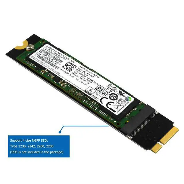 Alt view image 6 of 7 - BUCIER M.2 NGFF SATA to A1465 A1466 (2012 Year ONLY) Adapter for MacBook Air SSD Replacement, HDD Hard Disk Drive Converter Card Support 2230 2242 2260 2280 SSD