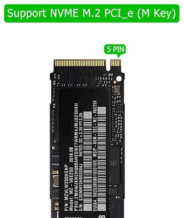 Alt view image 2 of 6 - BUCIER NVME Adapter with Heat Sink, M.2 SSD Key M to PCI Express x4/x8/x16 Converter Expansion Card, Support 2230 2242 2260 2280, Compatible for Windows XP 7 8 10