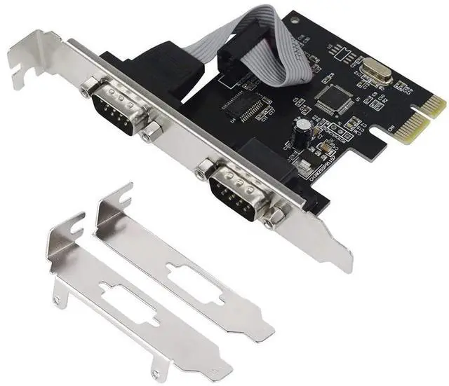 Main image of BUCIER PCIe Serial Expansion Card, 2 Port PCI Express 1.0 x 1 to Industrial DB9 COM RS232 Converter Adapter Controller for Desktop PC (Will Also Work on PCI-E x4, x8, x16 Slot)