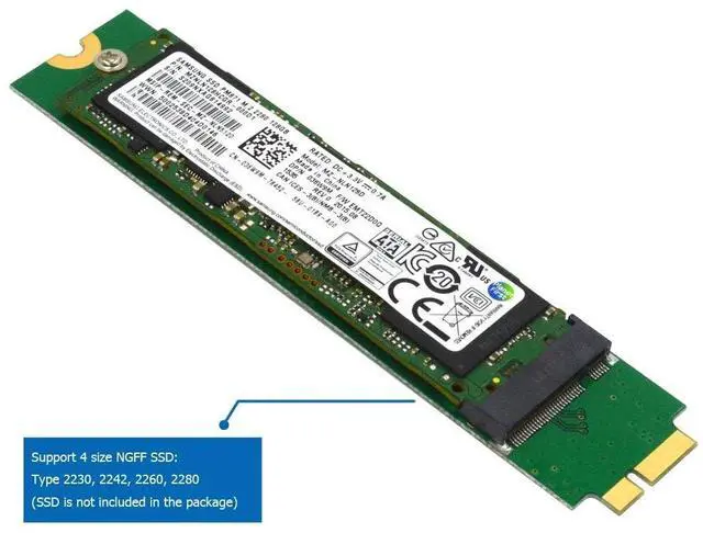 Alt view image 5 of 7 - BUCIER M.2 NGFF SSD to A1369 A1370 Adapter for 2010 2011 MacBook Air HDD Replacement, Converter Card Support 2230 2242 2260 2280 Solid State Drive