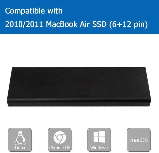 Alt view image 3 of 6 - BUCIER PCIe SSD Enclosure for 2010 2011 MacBook Air, USB 3.0 External Reader for A1369 A1370 SSD Adapter with Case, Support Model MC503 MC504 MC965 MC966 MC505 MC506 MC968 MC969