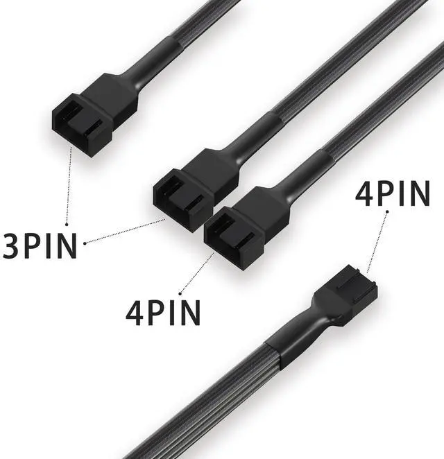 Alt view image 4 of 7 - BUCIER 3 Way PWM Fan Splitter Cable, 2 Pcs 4 Pin PWM Fan Splitter, Fan Header Splitter, PC Fan Splitter 1 to 3 Converter, Case Fan Splitter, for Computer ATX Case 4-Pin/3-Pin Cooling Fan Cable,11 inch