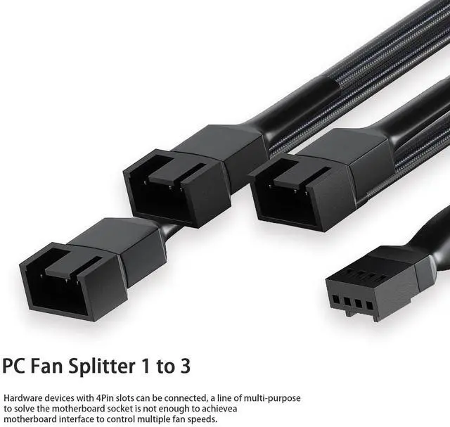 Alt view image 7 of 7 - BUCIER 3 Way PWM Fan Splitter Cable, 2 Pcs 4 Pin PWM Fan Splitter, Fan Header Splitter, PC Fan Splitter 1 to 3 Converter, Case Fan Splitter, for Computer ATX Case 4-Pin/3-Pin Cooling Fan Cable,11 inch