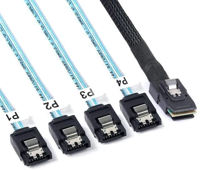 Main image of BUCIER 2Pack Mini SAS to SATA Cable: 1M SFF-8087 to SATA Forward Breakout Cable SFF-8087 Mini-SAS Controller to Hard Drive (3.3FT)